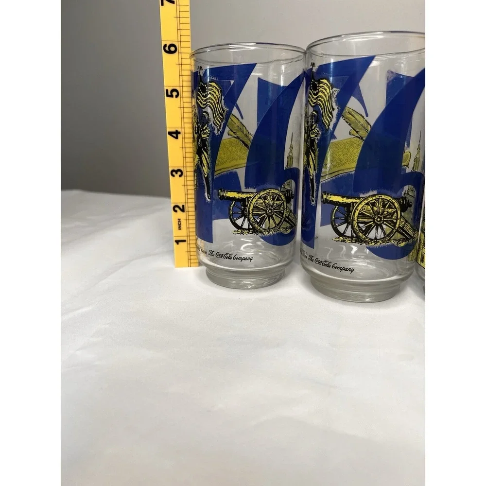 Vintage 1976 Coca-Cola Bicentennial 1776 Glasses Set‎ 4 USA 250th Anniversary